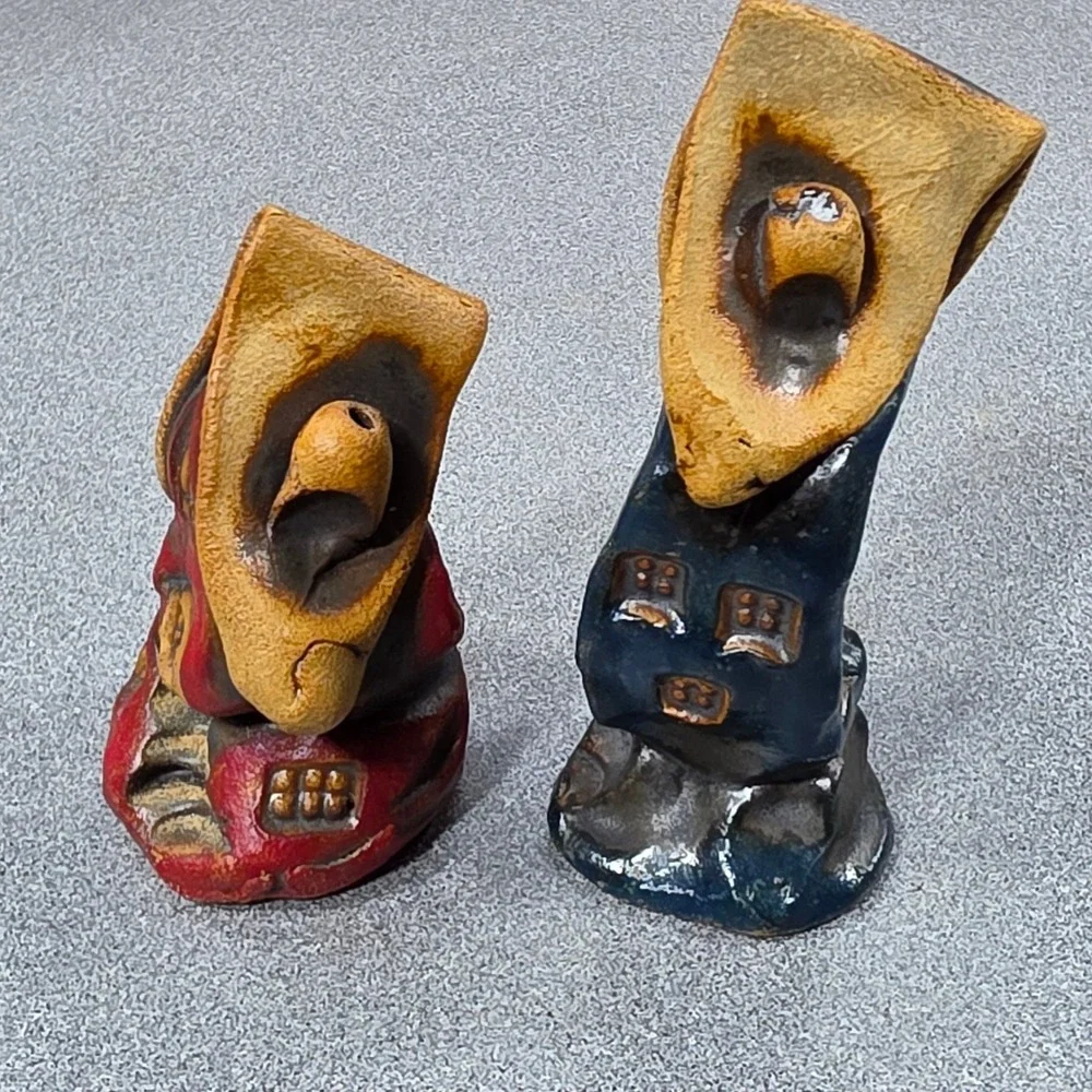 Abstract House Salt and Pepper Shakers from Iceland Excellent Ceramic‎
